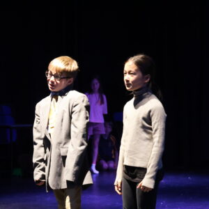 students on stage