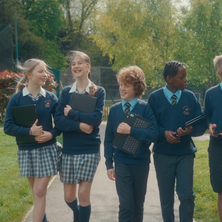 students walking