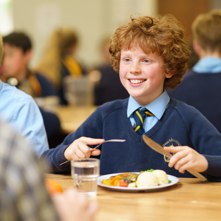 student eating lunch