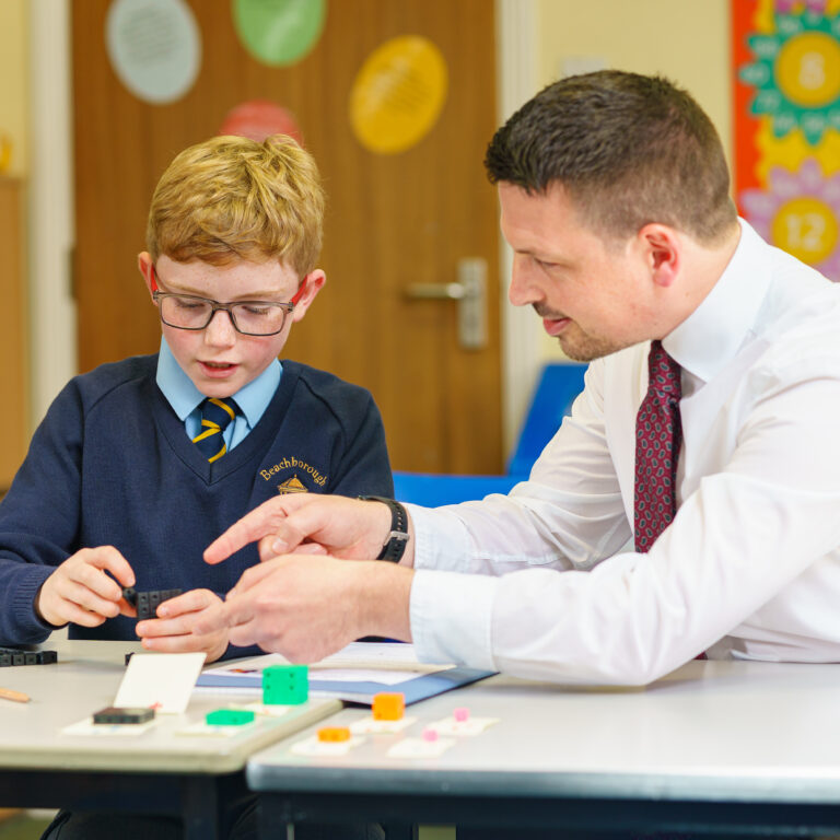 student with his teacher